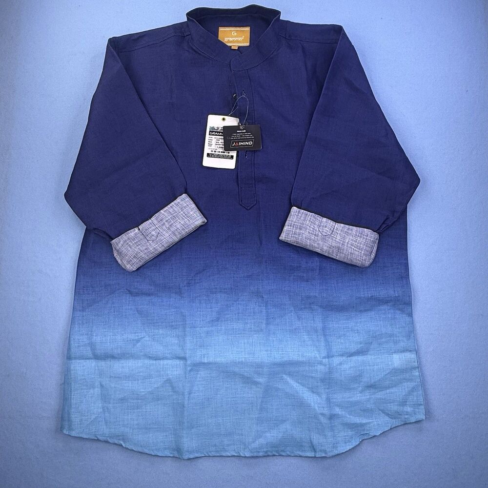 Grammer  Blue Ombre Short Kurtan Panjabi Gks Shadow 2XL / 44 / 112 cm 1148